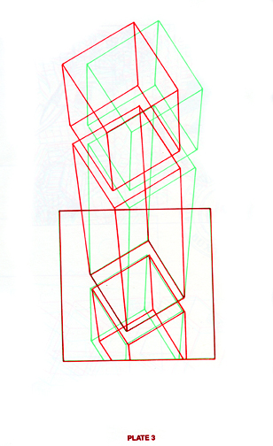 Anaglyph tower drawn by Arthur Girling