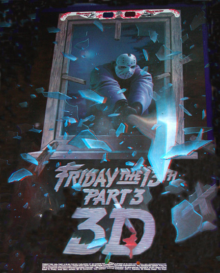 Friday the 13th 3-D movie poster (use red/blue glasses)