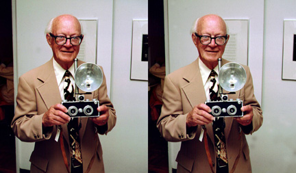 Seton Rochwite holds his prototype camera